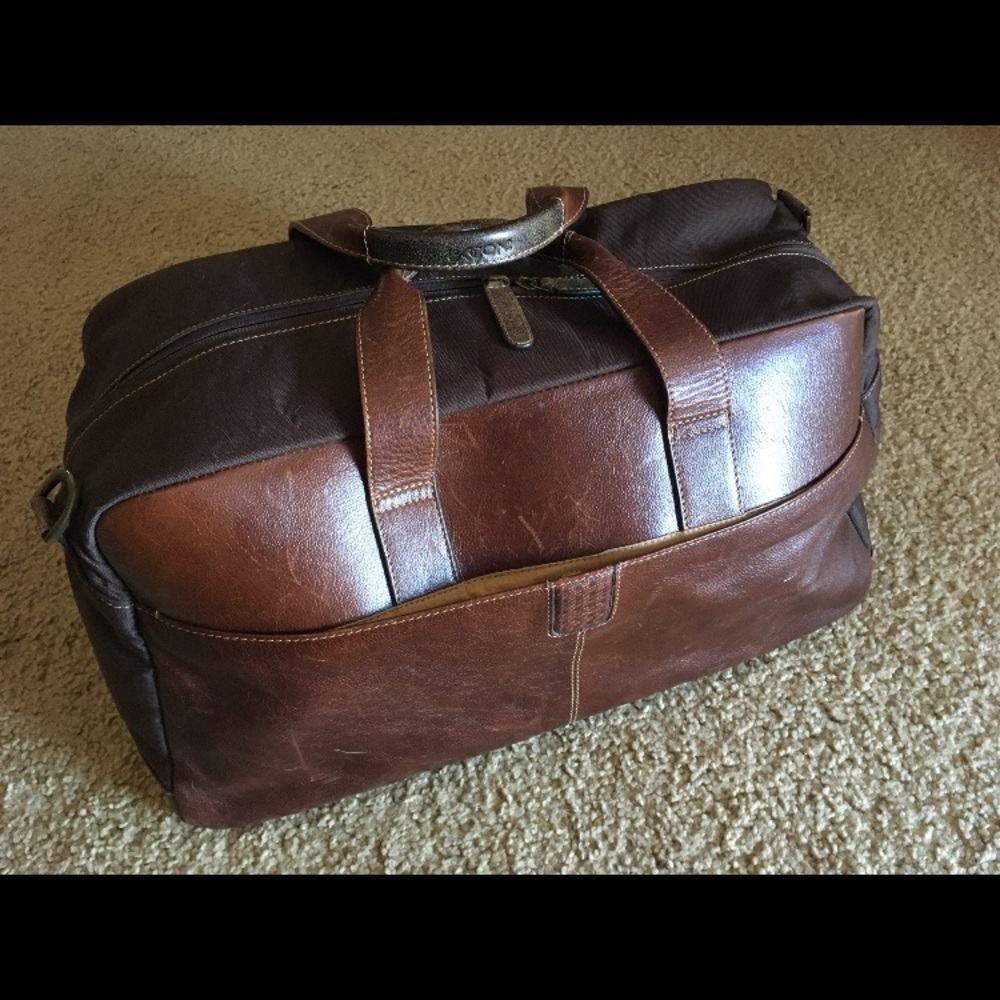 Boconi Dark Brown High Quality Leather Men’s Duffel Bag